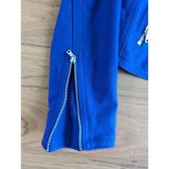 GAP Blogger Favorite Royal Purple Wool Moto Jacket Ultra Violet Purple XS - Picture 5 of 13